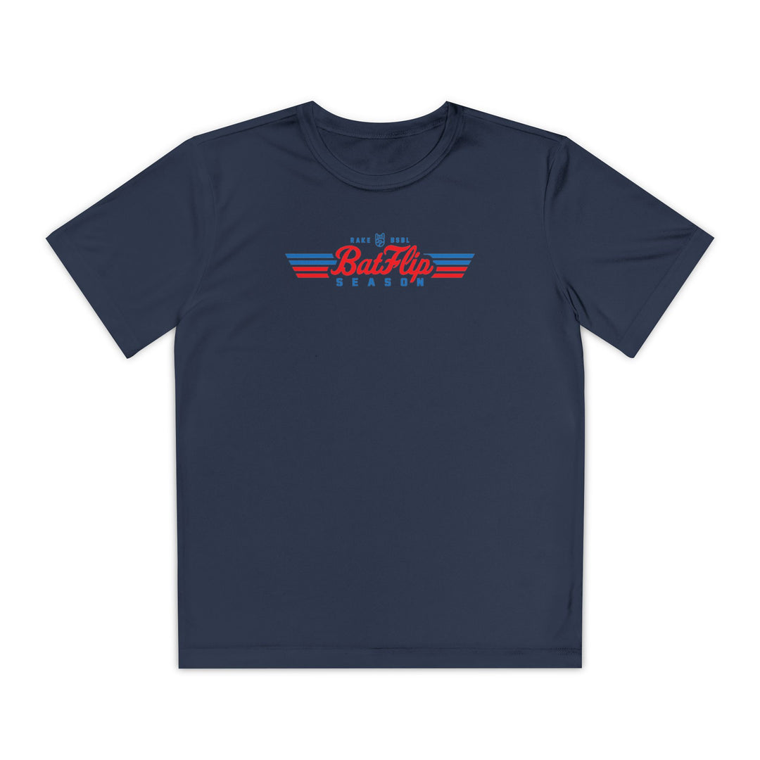 Kids Bat Flip Season Dry Fit Tee