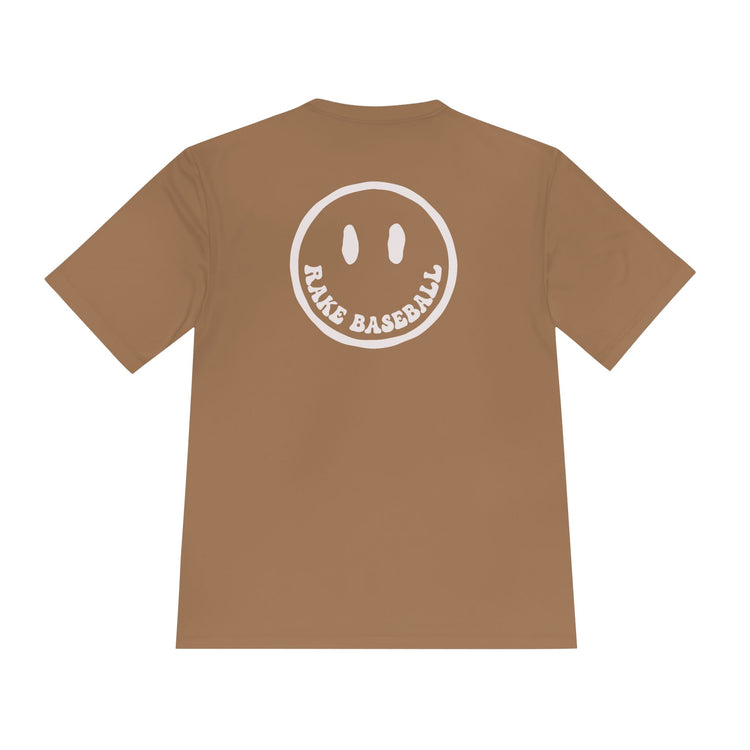 Rake Smile Dry Fit Tee - Rake Baseball Company - RAKE BASEBALL | BASEBALL T-SHIRT | BASEBALL CLOTHING | GOOD VIBES ONLY
