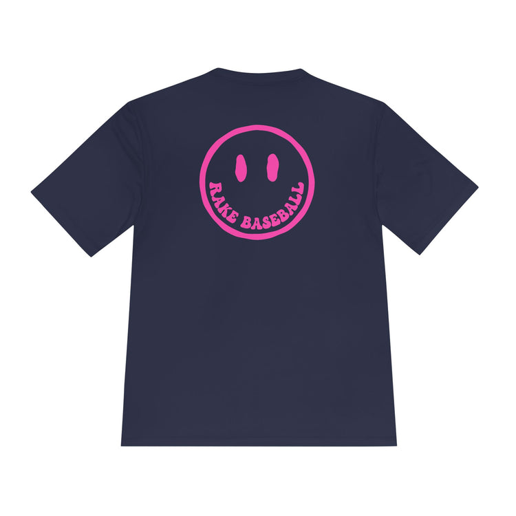 Rake Smile Dry Fit Tee - Rake Baseball Company - RAKE BASEBALL | BASEBALL T-SHIRT | BASEBALL CLOTHING | GOOD VIBES ONLY