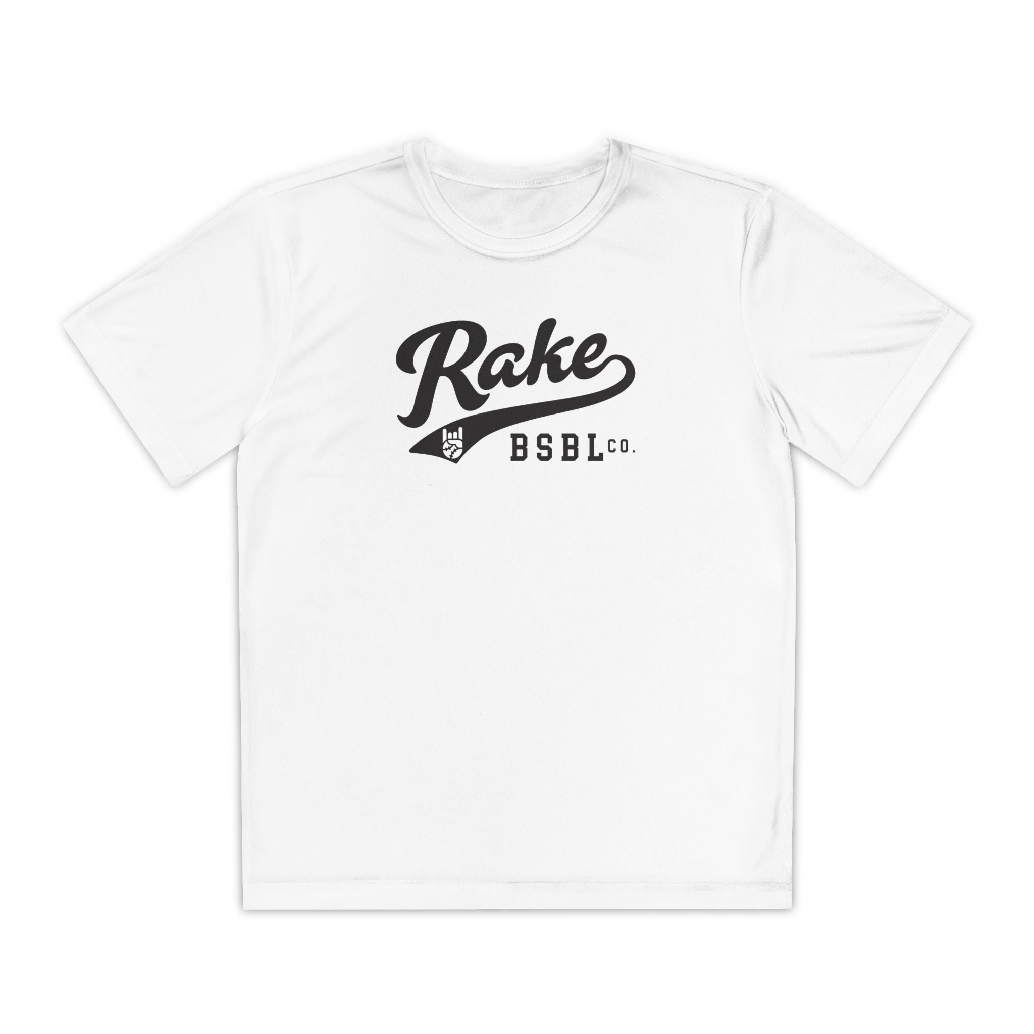 Kids Rake Script Dry Fit Tee - Rake Baseball Company - RAKE BASEBALL | BASEBALL T-SHIRT | BASEBALL CLOTHING | GOOD VIBES ONLY
