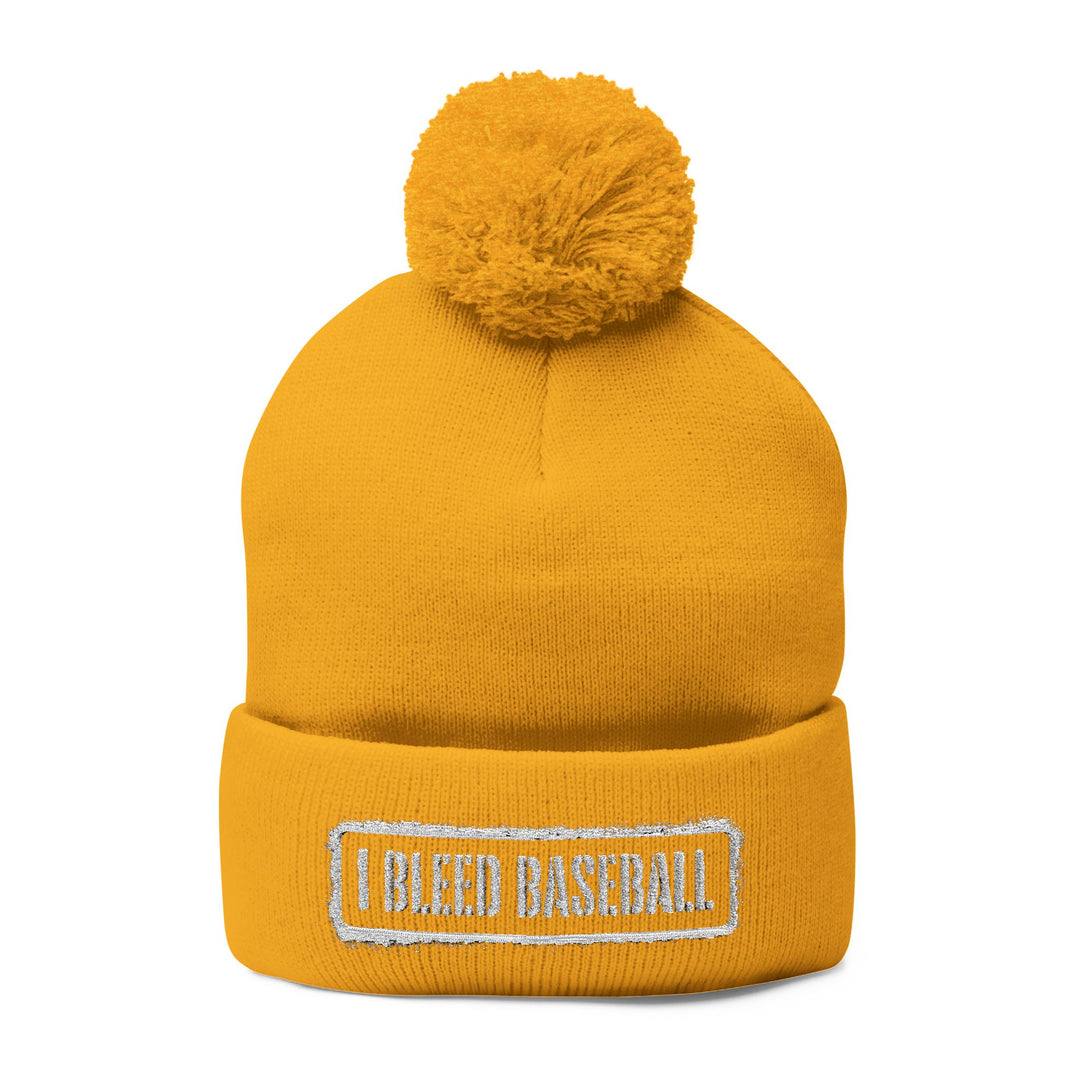 I Bleed Baseball Pom-Pom Beanie