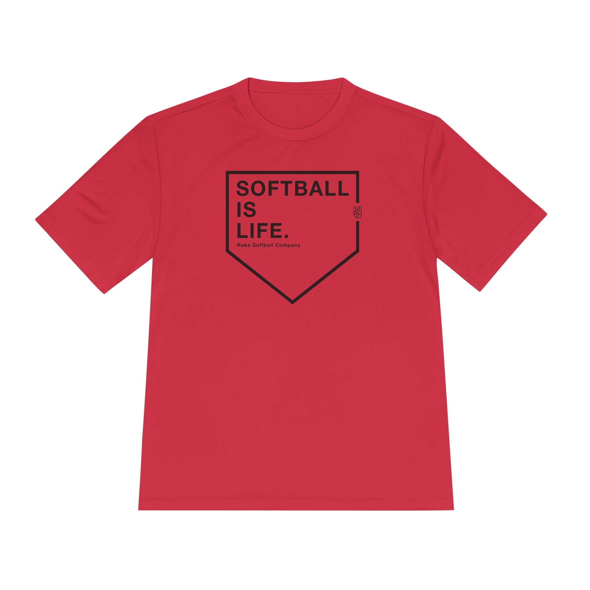 Softball Is Life Dry Fit Tee - Rake Baseball Company - RAKE BASEBALL | BASEBALL T-SHIRT | BASEBALL CLOTHING | GOOD VIBES ONLY