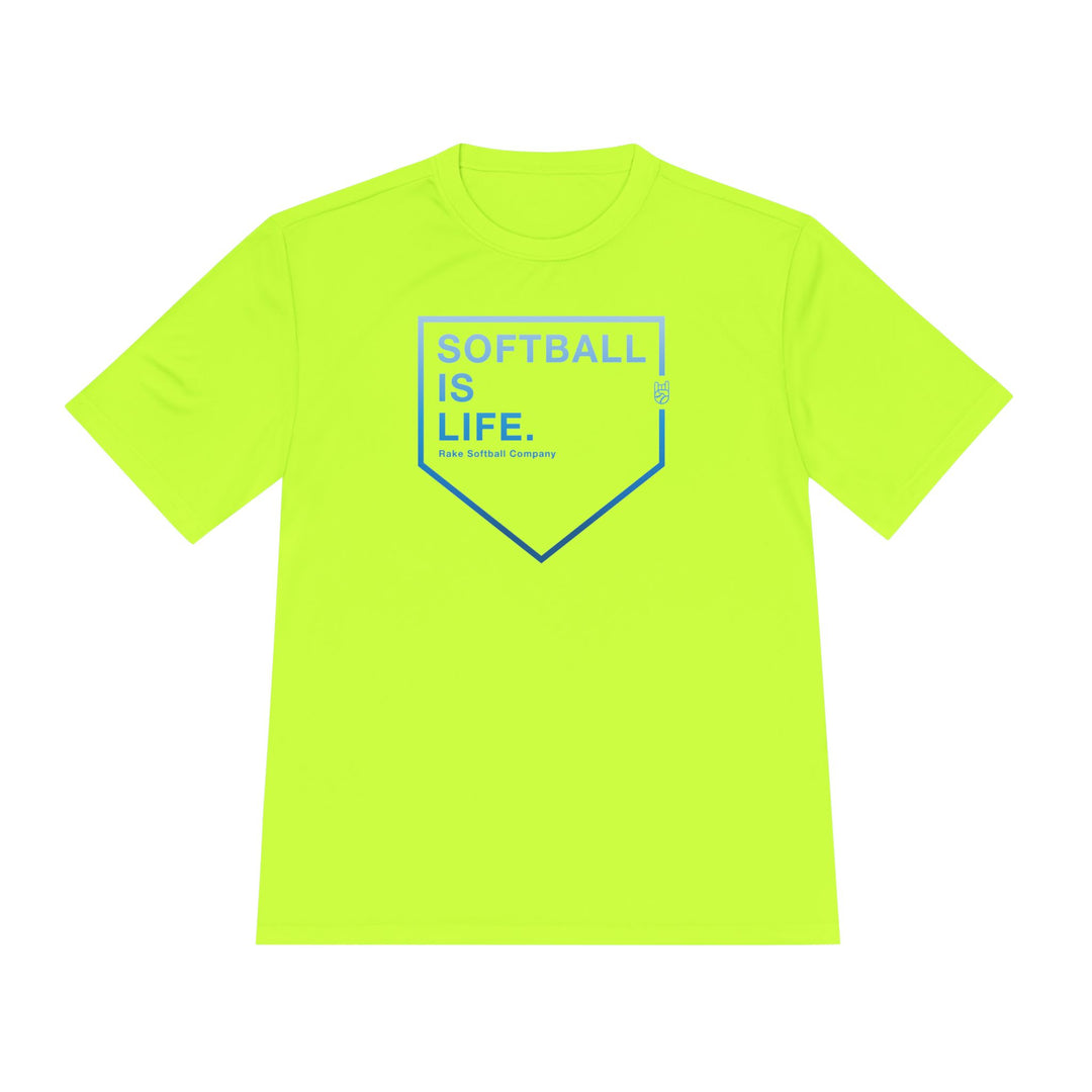 Softball Is Life Dry Fit Tee - Rake Baseball Company - RAKE BASEBALL | BASEBALL T-SHIRT | BASEBALL CLOTHING | GOOD VIBES ONLY
