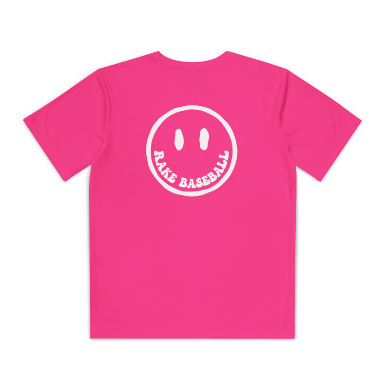 Kids Rake Smile Dry Fit Tee - Rake Baseball Company - RAKE BASEBALL | BASEBALL T-SHIRT | BASEBALL CLOTHING | GOOD VIBES ONLY