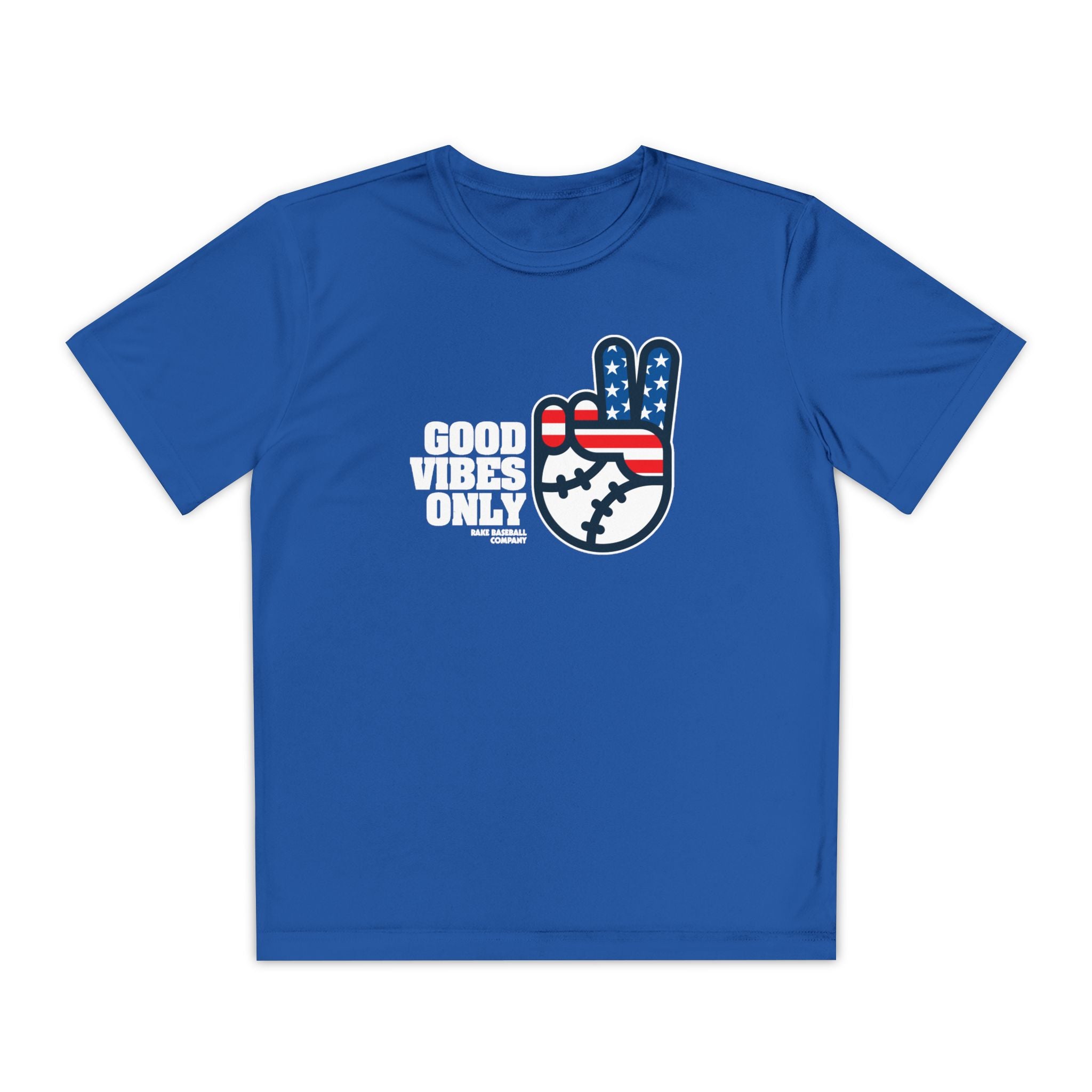Kids GVO Stars and Stripes Edition Dry Fit Tee - Rake Baseball Company - RAKE BASEBALL | BASEBALL T-SHIRT | BASEBALL CLOTHING | GOOD VIBES ONLY