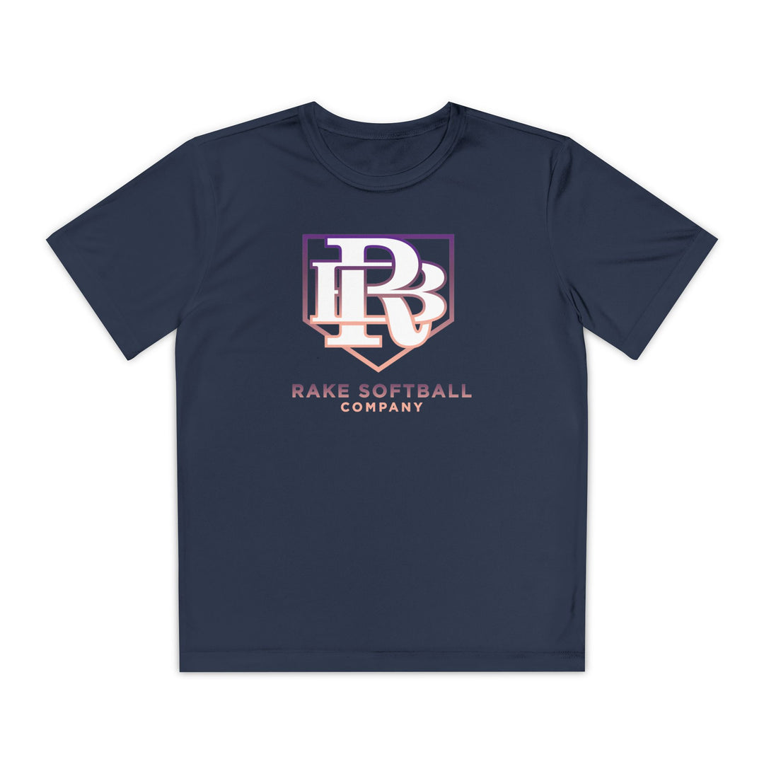 Kids RB Homeplate Softball Dry Fit Tee - Rake Baseball Company - RAKE BASEBALL | BASEBALL T-SHIRT | BASEBALL CLOTHING | GOOD VIBES ONLY