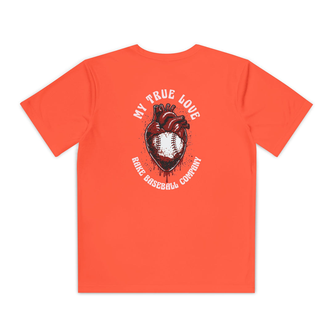 Kids My True Love Baseball Dry Fit Tee - Rake Baseball Company - RAKE BASEBALL | BASEBALL T-SHIRT | BASEBALL CLOTHING | GOOD VIBES ONLY