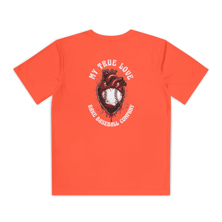 Kids My True Love Baseball Dry Fit Tee - Rake Baseball Company - RAKE BASEBALL | BASEBALL T-SHIRT | BASEBALL CLOTHING | GOOD VIBES ONLY