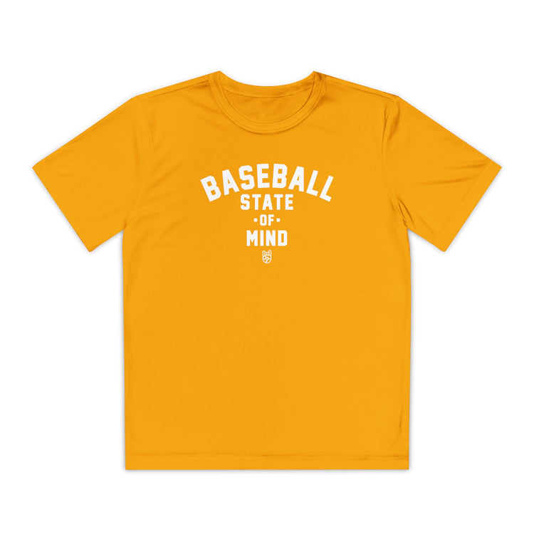 Kids Baseball State Of Mind Dry Fit Tee - Rake Baseball Company - RAKE BASEBALL | BASEBALL T-SHIRT | BASEBALL CLOTHING | GOOD VIBES ONLY