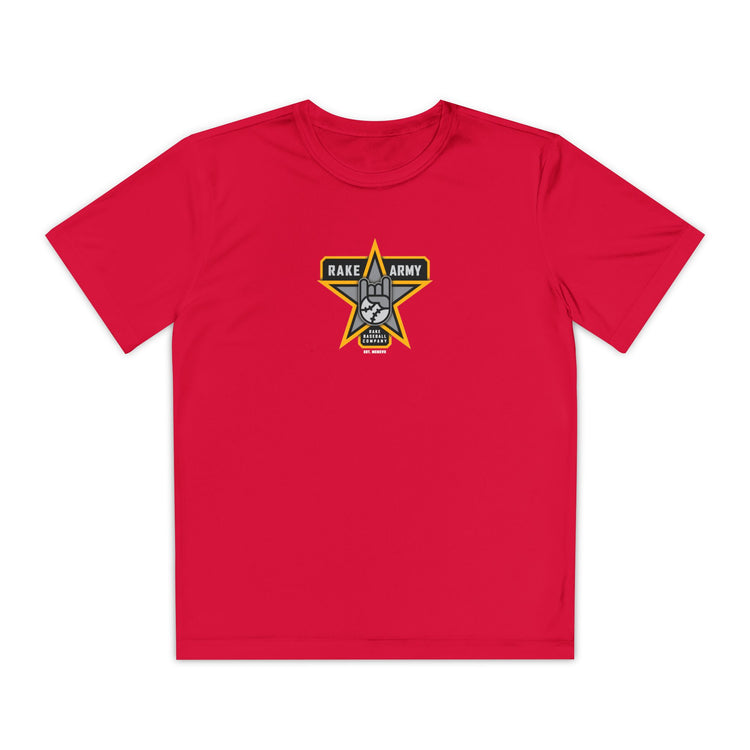 Kids Rake Army Dry Fit Tee - Rake Baseball Company - RAKE BASEBALL | BASEBALL T-SHIRT | BASEBALL CLOTHING | GOOD VIBES ONLY