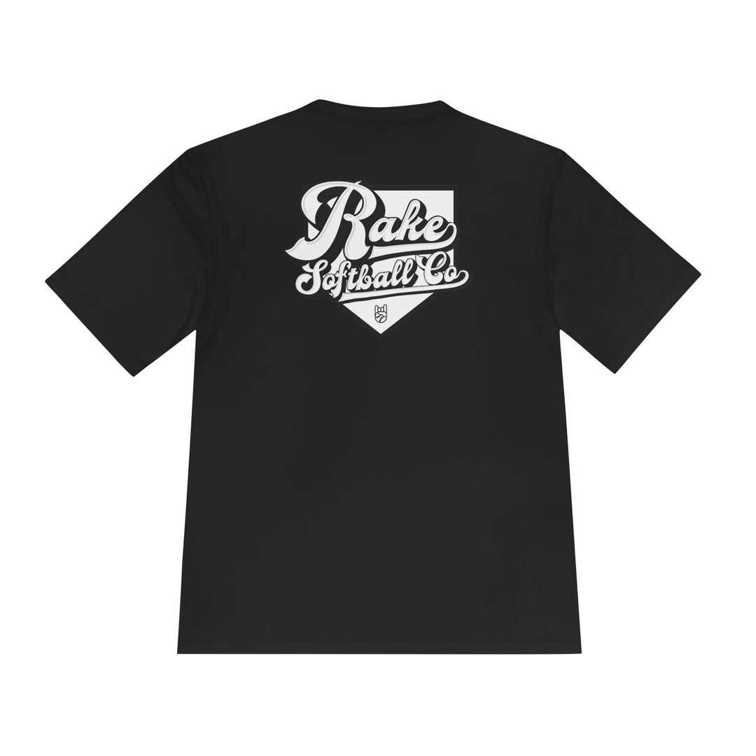Rake Softball Co. Dry Fit Tee - Rake Baseball Company - RAKE BASEBALL | BASEBALL T-SHIRT | BASEBALL CLOTHING | GOOD VIBES ONLY