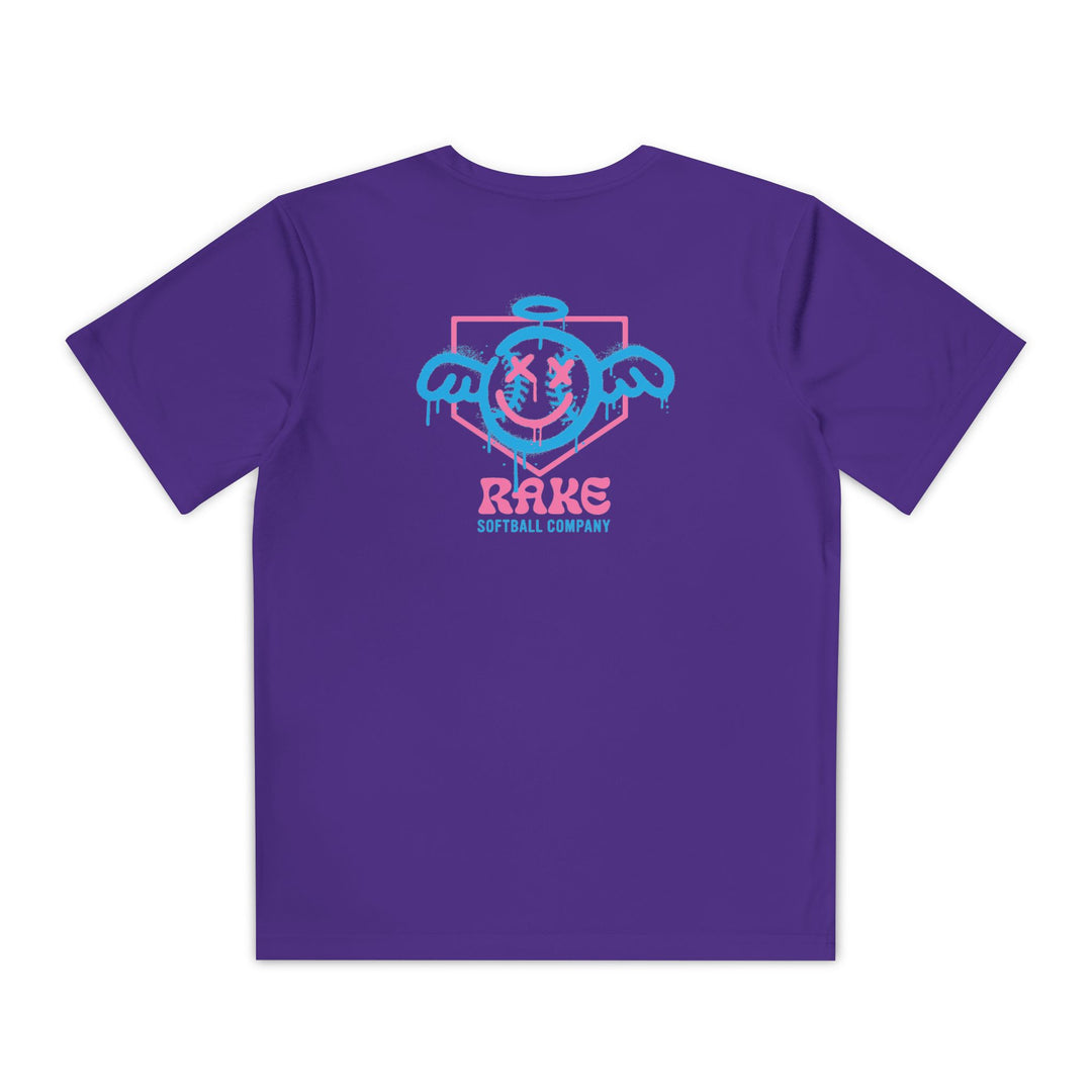 Kids She Angel Drip Softball Dry Fit Tee - Rake Baseball Company - RAKE BASEBALL | BASEBALL T-SHIRT | BASEBALL CLOTHING | GOOD VIBES ONLY