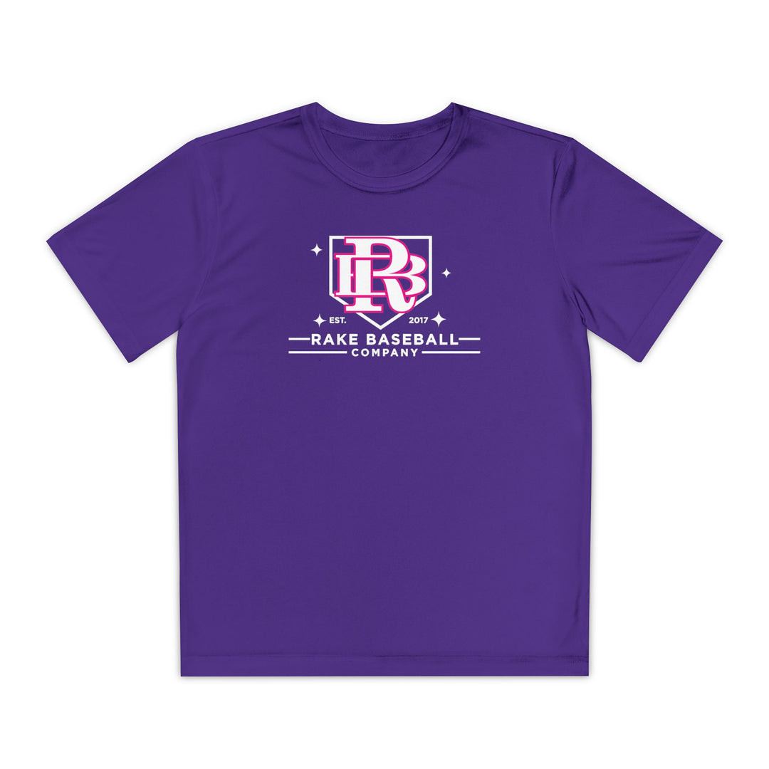 Kids Rake Baseball Homeplate Tee Dry Fit Tee - Rake Baseball Company - RAKE BASEBALL | BASEBALL T-SHIRT | BASEBALL CLOTHING | GOOD VIBES ONLY