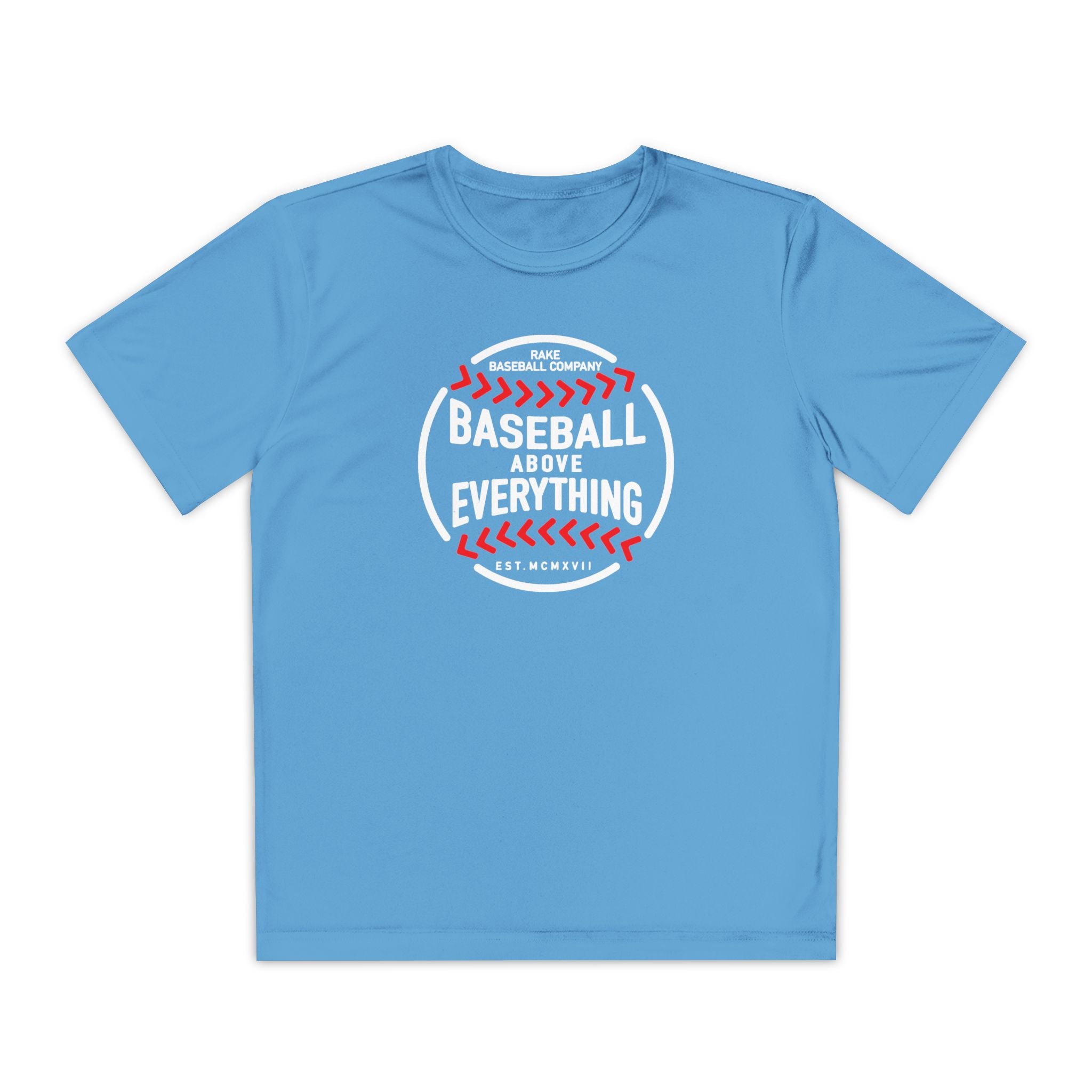 Kids Baseball Above Everything Dry Fit Tee - Rake Baseball Company - RAKE BASEBALL | BASEBALL T-SHIRT | BASEBALL CLOTHING | GOOD VIBES ONLY