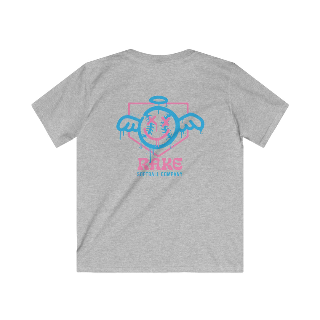 Kids She Angel Drip Softball Tee - Rake Baseball Company - RAKE BASEBALL | BASEBALL T-SHIRT | BASEBALL CLOTHING | GOOD VIBES ONLY