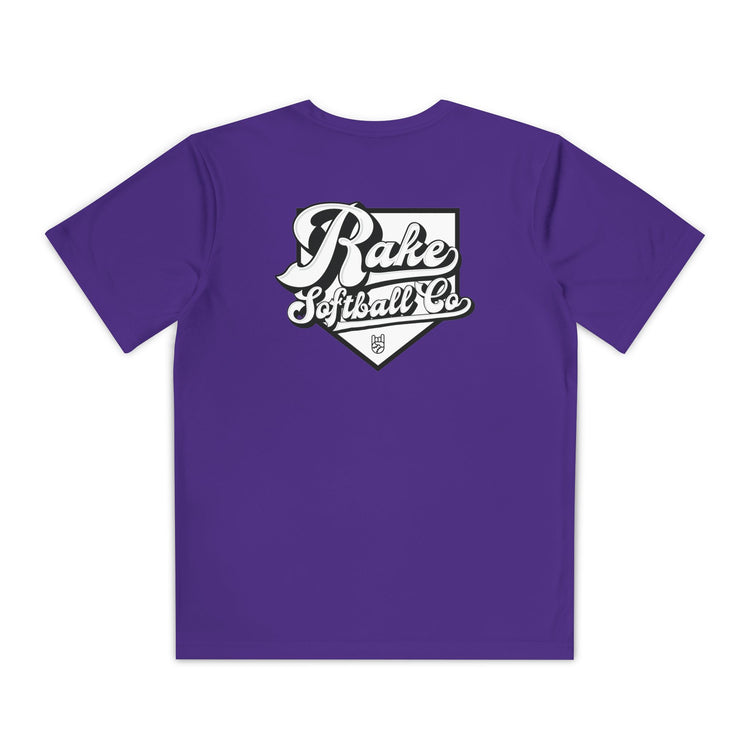 Kids Rake Softball Co. Dry Fit Tee - Rake Baseball Company - RAKE BASEBALL | BASEBALL T-SHIRT | BASEBALL CLOTHING | GOOD VIBES ONLY