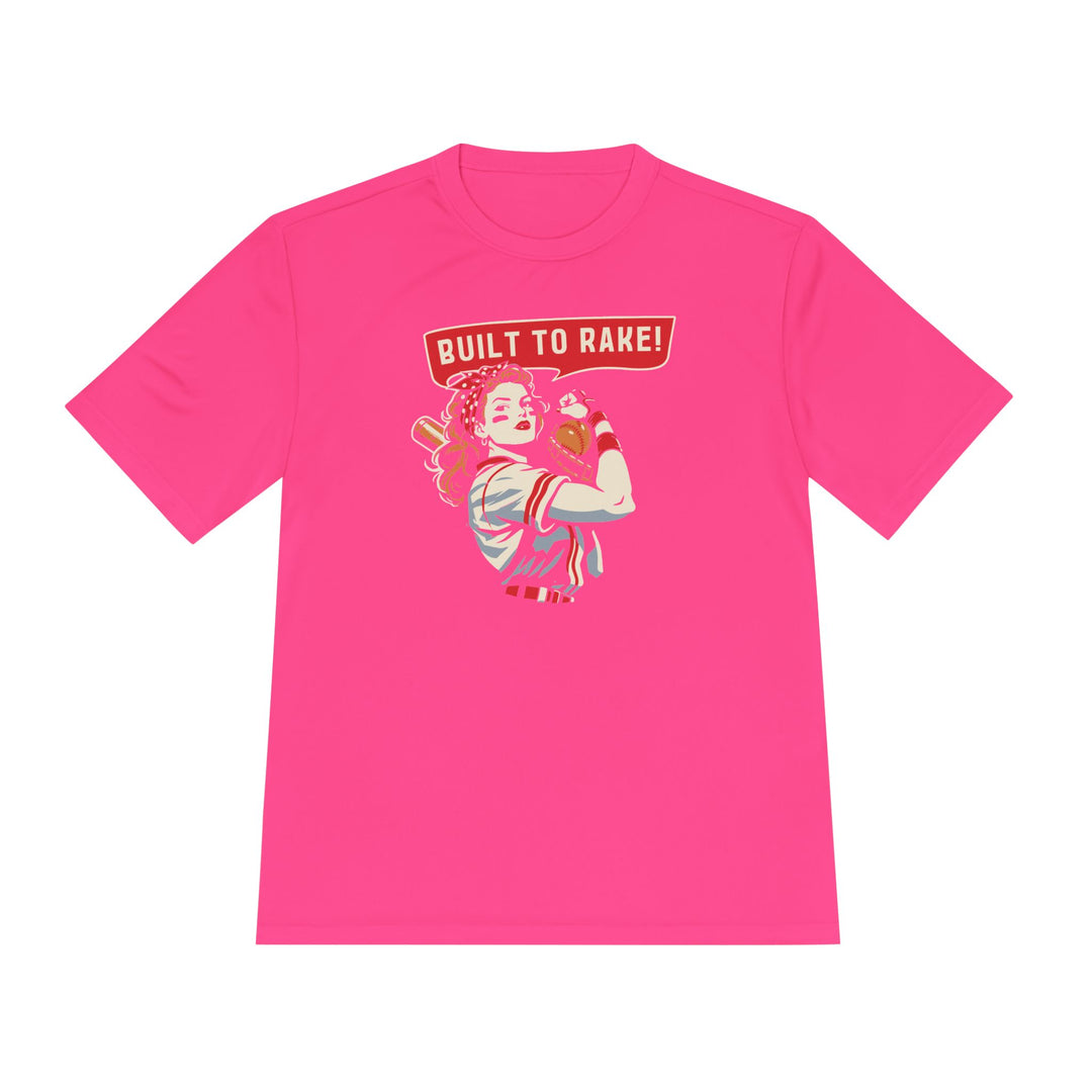 Built To Rake Softball Dry Fit Tee - Rake Baseball Company - RAKE BASEBALL | BASEBALL T-SHIRT | BASEBALL CLOTHING | GOOD VIBES ONLY