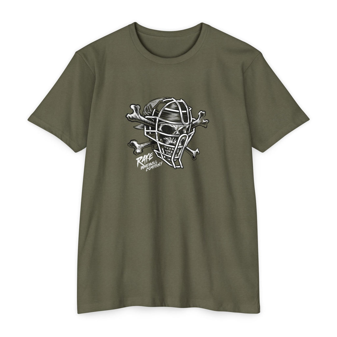 Skull & Bones Catching Tee - Rake Baseball Company - RAKE BASEBALL | BASEBALL T-SHIRT | BASEBALL CLOTHING | GOOD VIBES ONLY