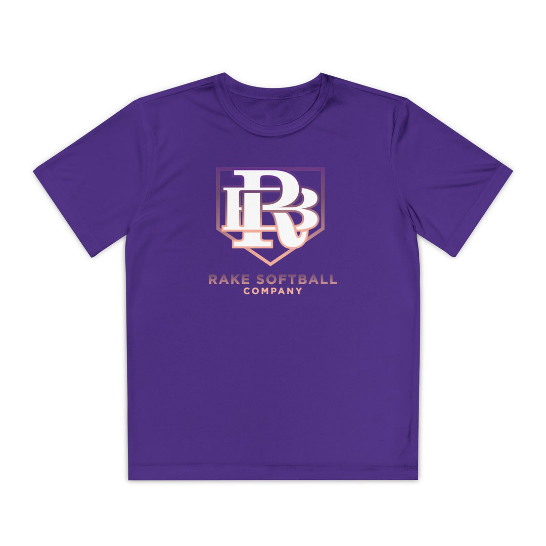 Kids RB Homeplate Softball Dry Fit Tee - Rake Baseball Company - RAKE BASEBALL | BASEBALL T-SHIRT | BASEBALL CLOTHING | GOOD VIBES ONLY