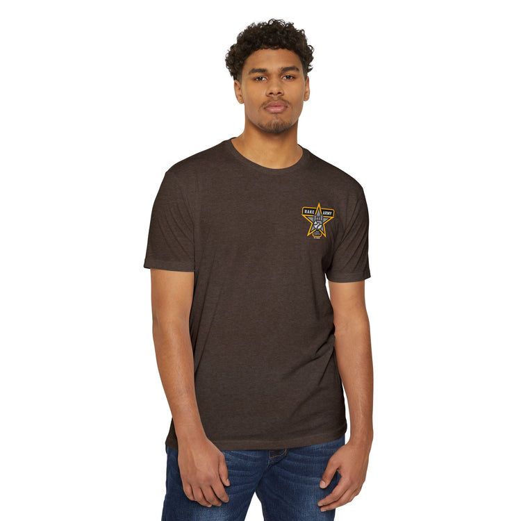Unisex Graphic Rake Army T-Shirt, Casual Tee, Vintage Style, Gift for Music Lovers, Comfortable Everyday Wear, Birthday Gift, Festival Outfit - Rake Baseball Company - RAKE BASEBALL | BASEBALL T-SHIRT | BASEBALL CLOTHING | GOOD VIBES ONLY