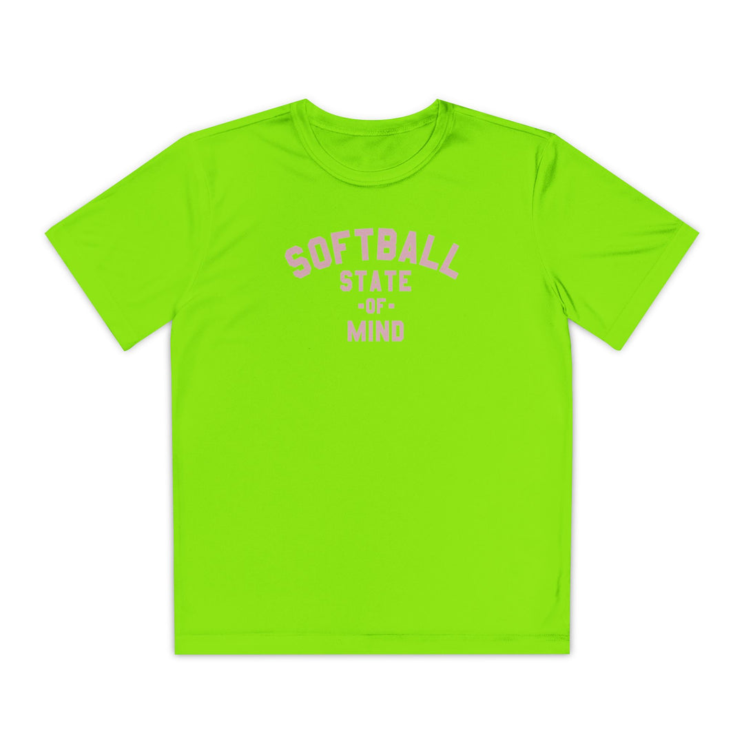 Kids Softball State Of Mind Dry Fit Tee - Rake Baseball Company - RAKE BASEBALL | BASEBALL T-SHIRT | BASEBALL CLOTHING | GOOD VIBES ONLY