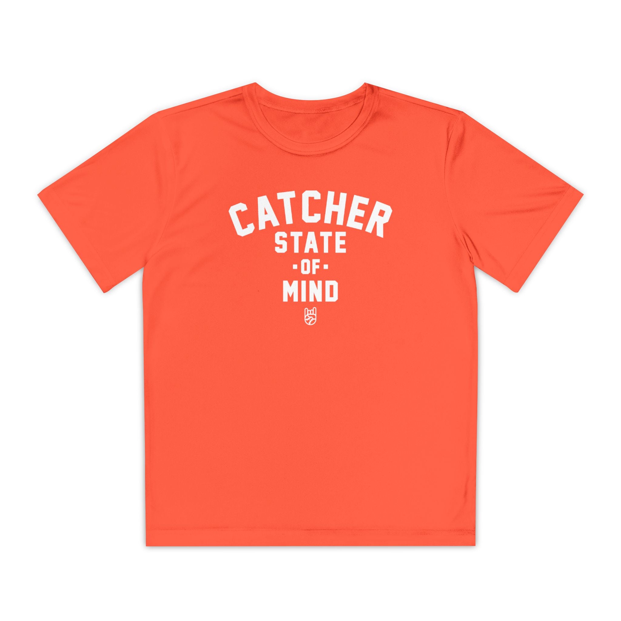 Kids Catcher State Of Mind Dry Fit Tee - Rake Baseball Company - RAKE BASEBALL | BASEBALL T-SHIRT | BASEBALL CLOTHING | GOOD VIBES ONLY