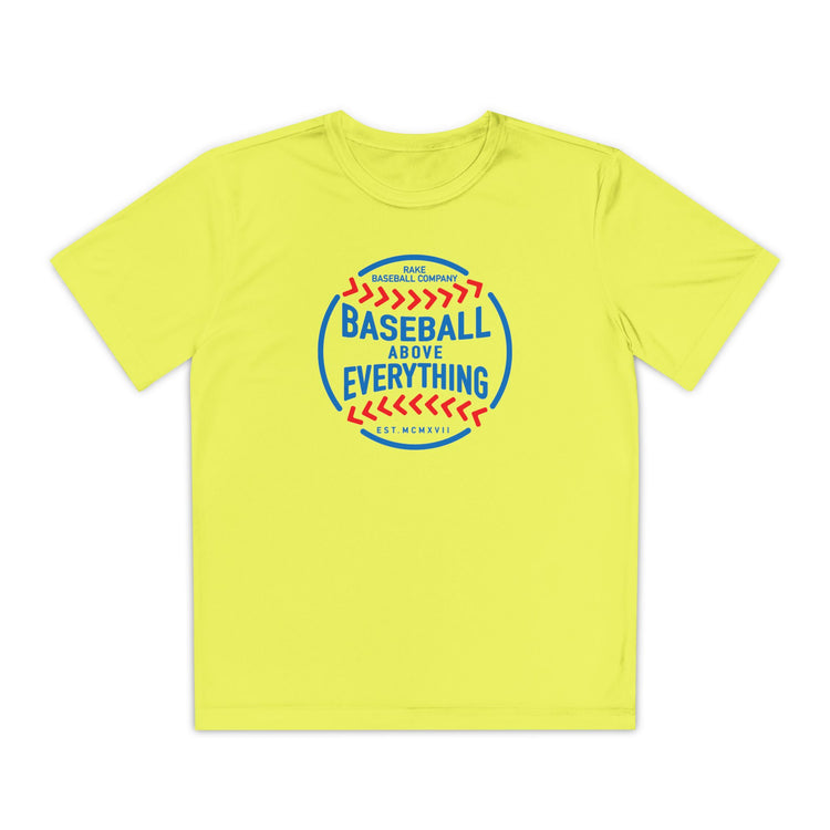 Kids Baseball Above Everything Dry Fit Tee - Rake Baseball Company - RAKE BASEBALL | BASEBALL T-SHIRT | BASEBALL CLOTHING | GOOD VIBES ONLY