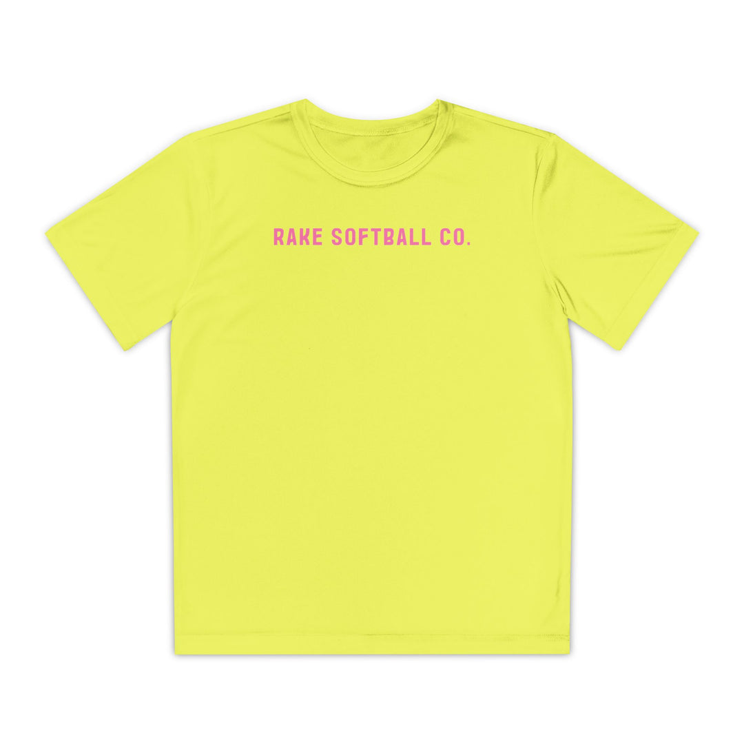 Kids Rake Softball Company Dry Fit Tee - Rake Baseball Company - RAKE BASEBALL | BASEBALL T-SHIRT | BASEBALL CLOTHING | GOOD VIBES ONLY