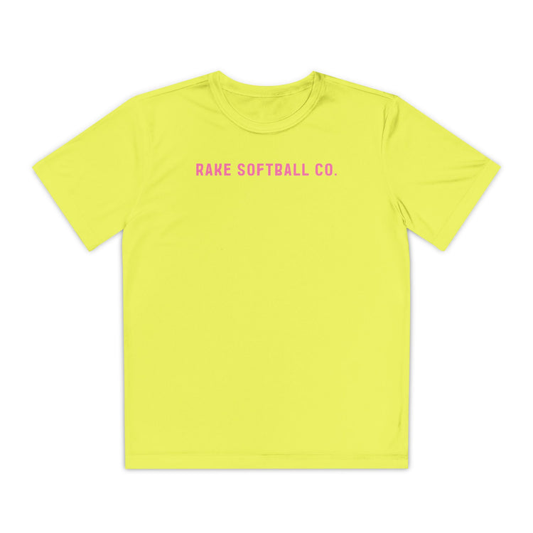 Kids Rake Softball Company Dry Fit Tee - Rake Baseball Company - RAKE BASEBALL | BASEBALL T-SHIRT | BASEBALL CLOTHING | GOOD VIBES ONLY