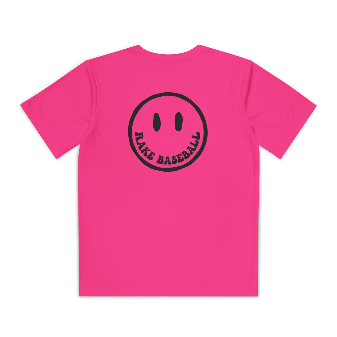 Kids Rake Smile Dry Fit Tee - Rake Baseball Company - RAKE BASEBALL | BASEBALL T-SHIRT | BASEBALL CLOTHING | GOOD VIBES ONLY