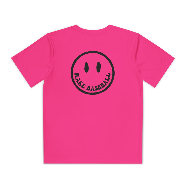 Kids Rake Smile Dry Fit Tee - Rake Baseball Company - RAKE BASEBALL | BASEBALL T-SHIRT | BASEBALL CLOTHING | GOOD VIBES ONLY