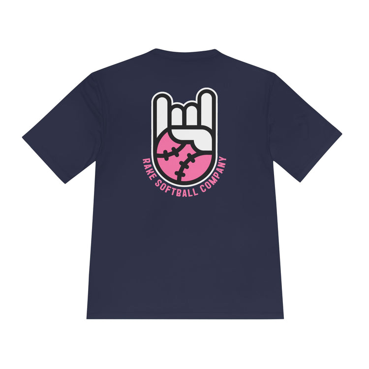 Rake Softball Company Dry Fit Tee - Rake Baseball Company - RAKE BASEBALL | BASEBALL T-SHIRT | BASEBALL CLOTHING | GOOD VIBES ONLY