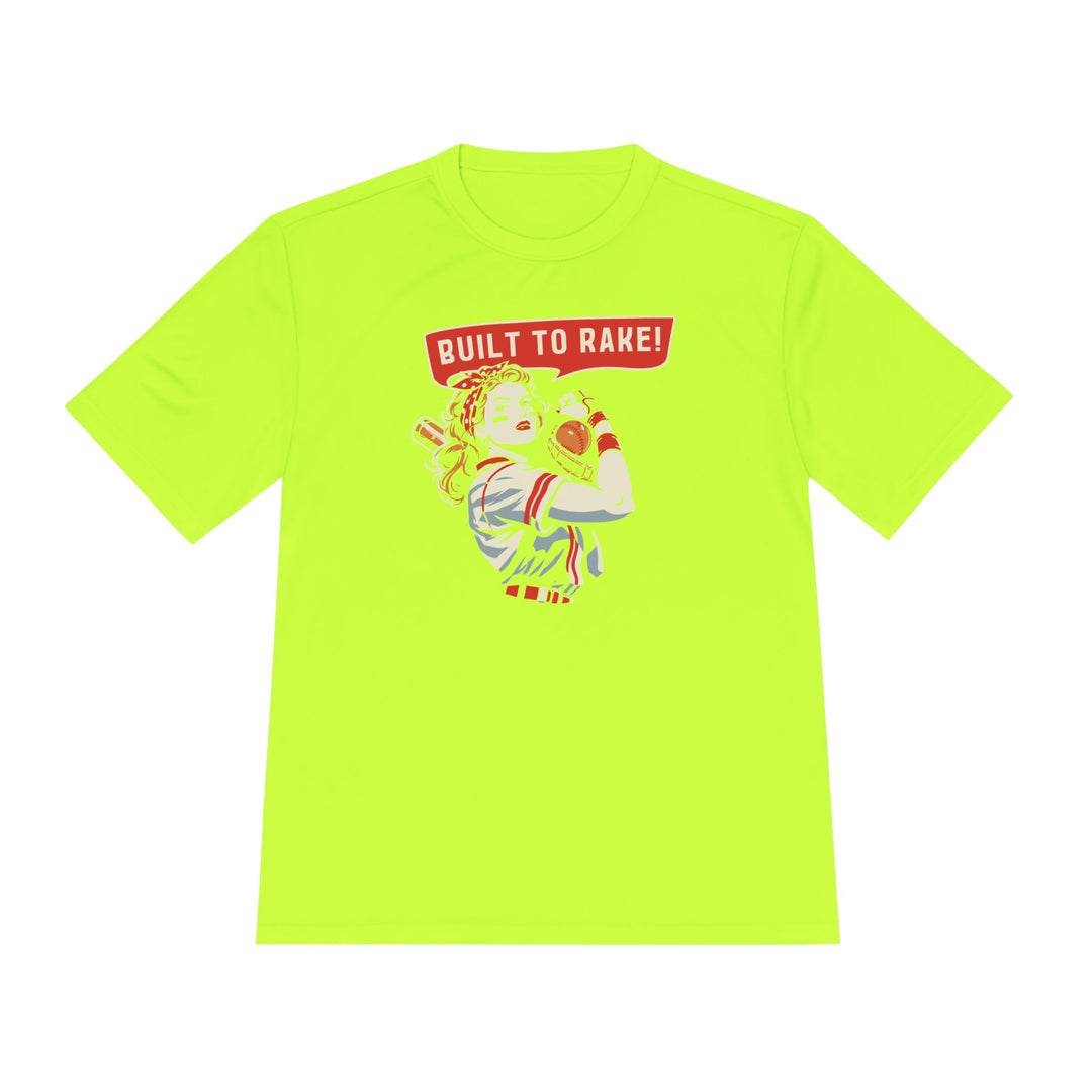 Built To Rake Softball Dry Fit Tee - Rake Baseball Company - RAKE BASEBALL | BASEBALL T-SHIRT | BASEBALL CLOTHING | GOOD VIBES ONLY
