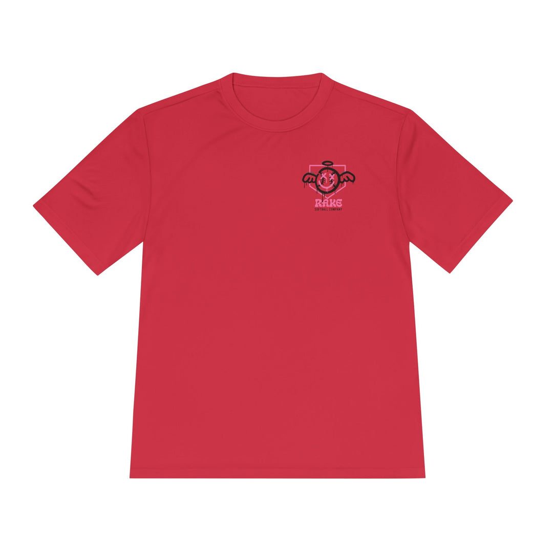 She Angel Drip Softball Dry Fit Tee - Rake Baseball Company - RAKE BASEBALL | BASEBALL T-SHIRT | BASEBALL CLOTHING | GOOD VIBES ONLY