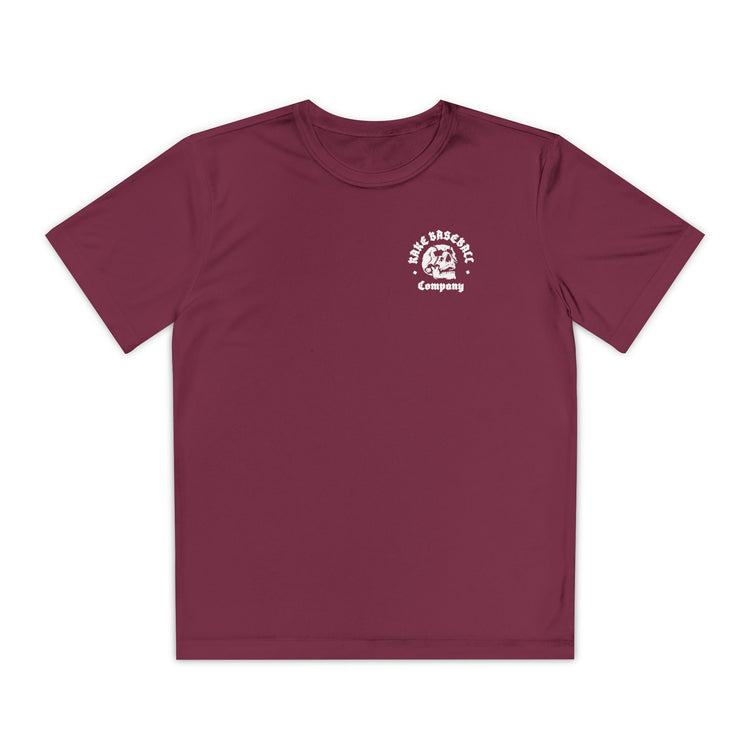 Kids Skull Work For It Dry Fit Tee - Rake Baseball Company - RAKE BASEBALL | BASEBALL T-SHIRT | BASEBALL CLOTHING | GOOD VIBES ONLY