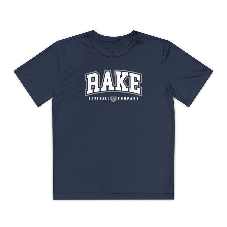 Kids Rake Collegiate Dry Fit Tee - Rake Baseball Company - RAKE BASEBALL | BASEBALL T-SHIRT | BASEBALL CLOTHING | GOOD VIBES ONLY