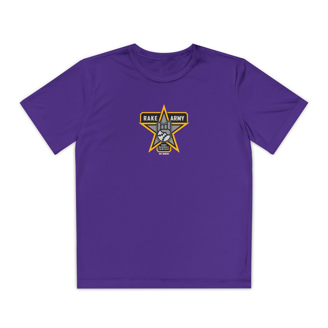 Kids Rake Army Dry Fit Tee - Rake Baseball Company - RAKE BASEBALL | BASEBALL T-SHIRT | BASEBALL CLOTHING | GOOD VIBES ONLY