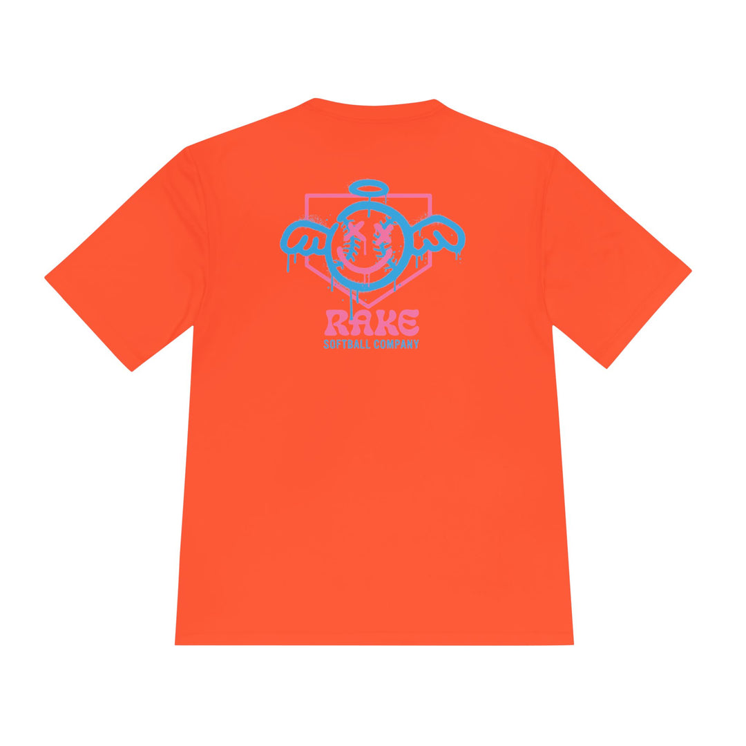 She Angel Drip Softball Dry Fit Tee - Rake Baseball Company - RAKE BASEBALL | BASEBALL T-SHIRT | BASEBALL CLOTHING | GOOD VIBES ONLY
