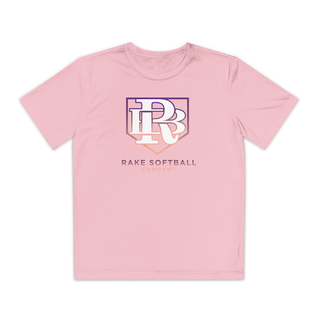 Kids RB Homeplate Softball Dry Fit Tee - Rake Baseball Company - RAKE BASEBALL | BASEBALL T-SHIRT | BASEBALL CLOTHING | GOOD VIBES ONLY