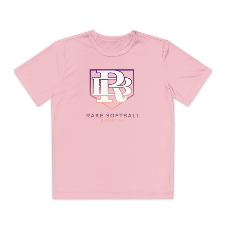 Kids RB Homeplate Softball Dry Fit Tee - Rake Baseball Company - RAKE BASEBALL | BASEBALL T-SHIRT | BASEBALL CLOTHING | GOOD VIBES ONLY