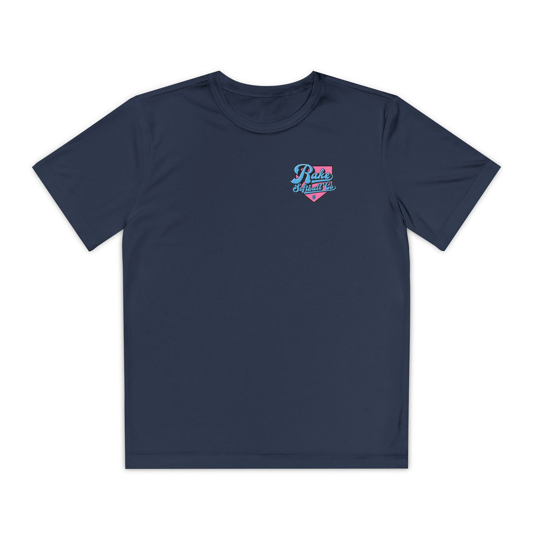 Kids Rake Softball Co. Dry Fit Tee - Rake Baseball Company - RAKE BASEBALL | BASEBALL T-SHIRT | BASEBALL CLOTHING | GOOD VIBES ONLY