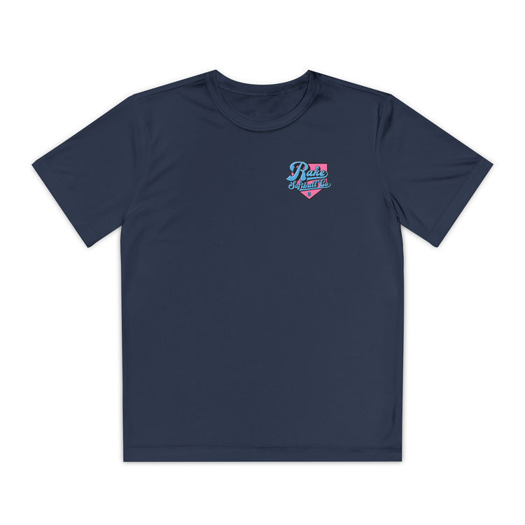 Kids Rake Softball Co. Dry Fit Tee - Rake Baseball Company - RAKE BASEBALL | BASEBALL T-SHIRT | BASEBALL CLOTHING | GOOD VIBES ONLY