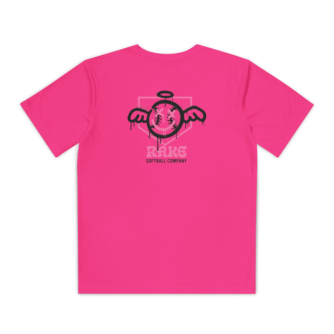 Kids She Angel Drip Softball Dry Fit Tee - Rake Baseball Company - RAKE BASEBALL | BASEBALL T-SHIRT | BASEBALL CLOTHING | GOOD VIBES ONLY