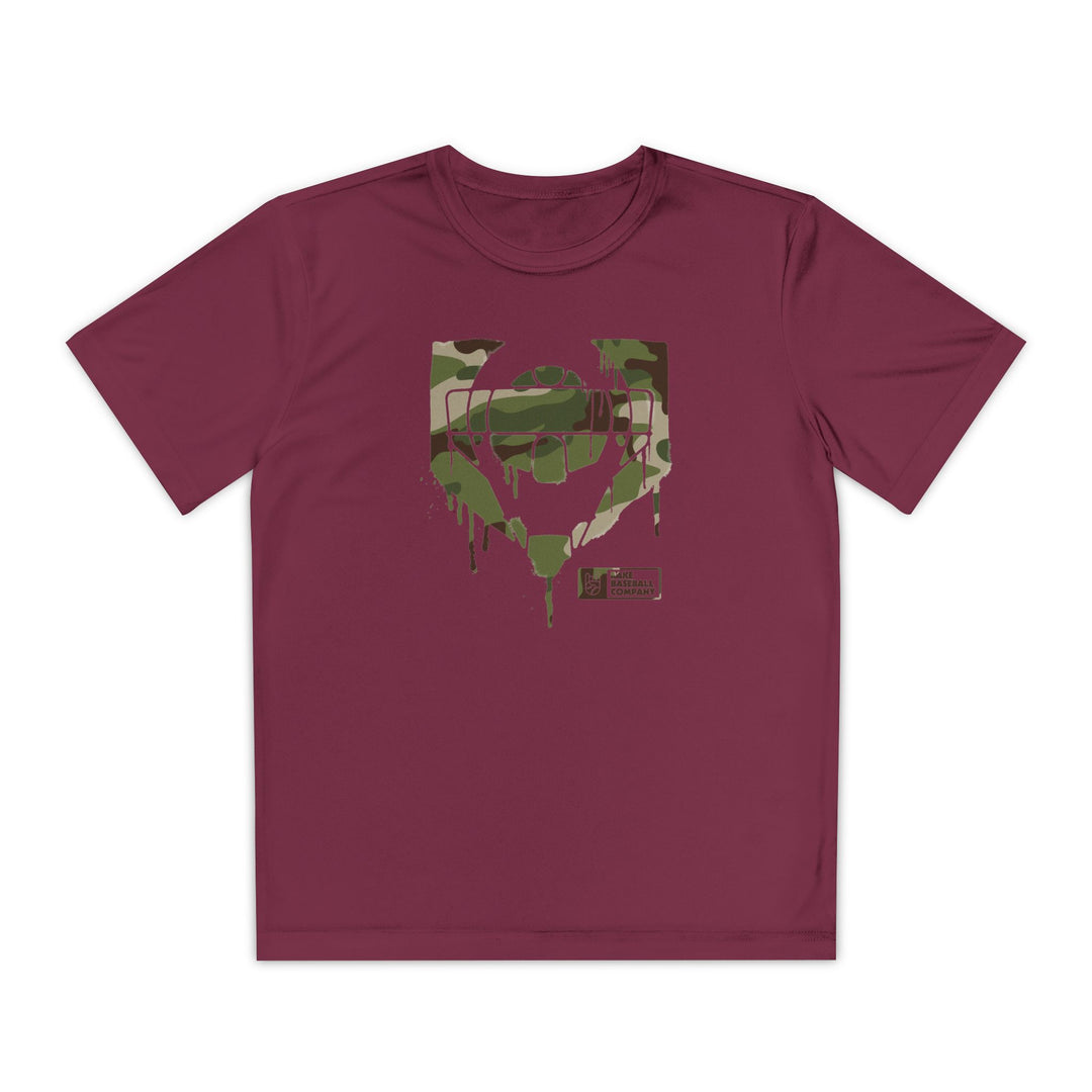 Kids Catcher's Drip Camo Dry Fit Tee - Rake Baseball Company - RAKE BASEBALL | BASEBALL T-SHIRT | BASEBALL CLOTHING | GOOD VIBES ONLY
