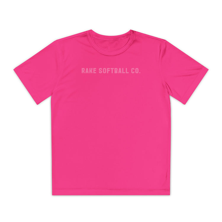 Kids Rake Softball Company Dry Fit Tee - Rake Baseball Company - RAKE BASEBALL | BASEBALL T-SHIRT | BASEBALL CLOTHING | GOOD VIBES ONLY