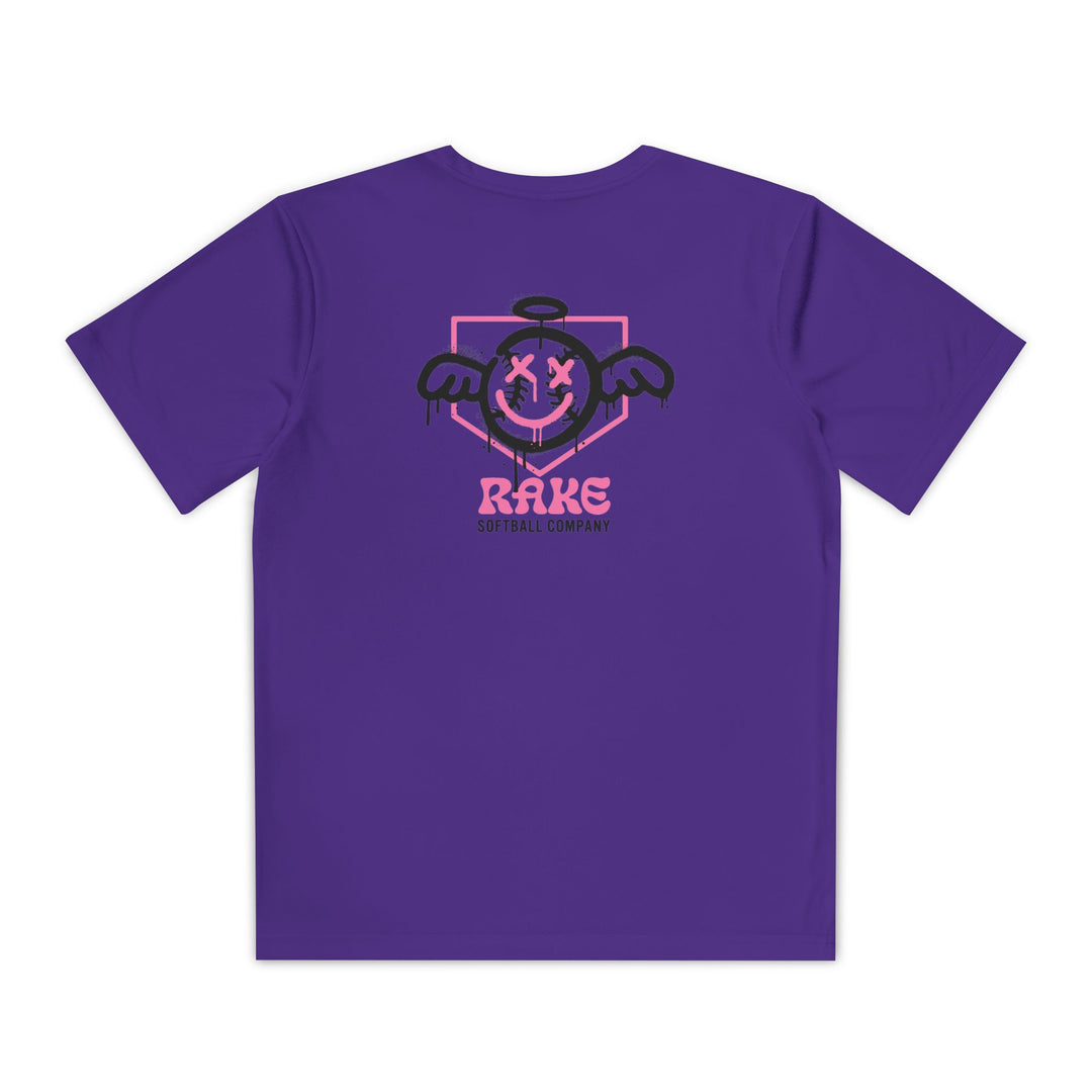 Kids She Angel Drip Softball Dry Fit Tee - Rake Baseball Company - RAKE BASEBALL | BASEBALL T-SHIRT | BASEBALL CLOTHING | GOOD VIBES ONLY