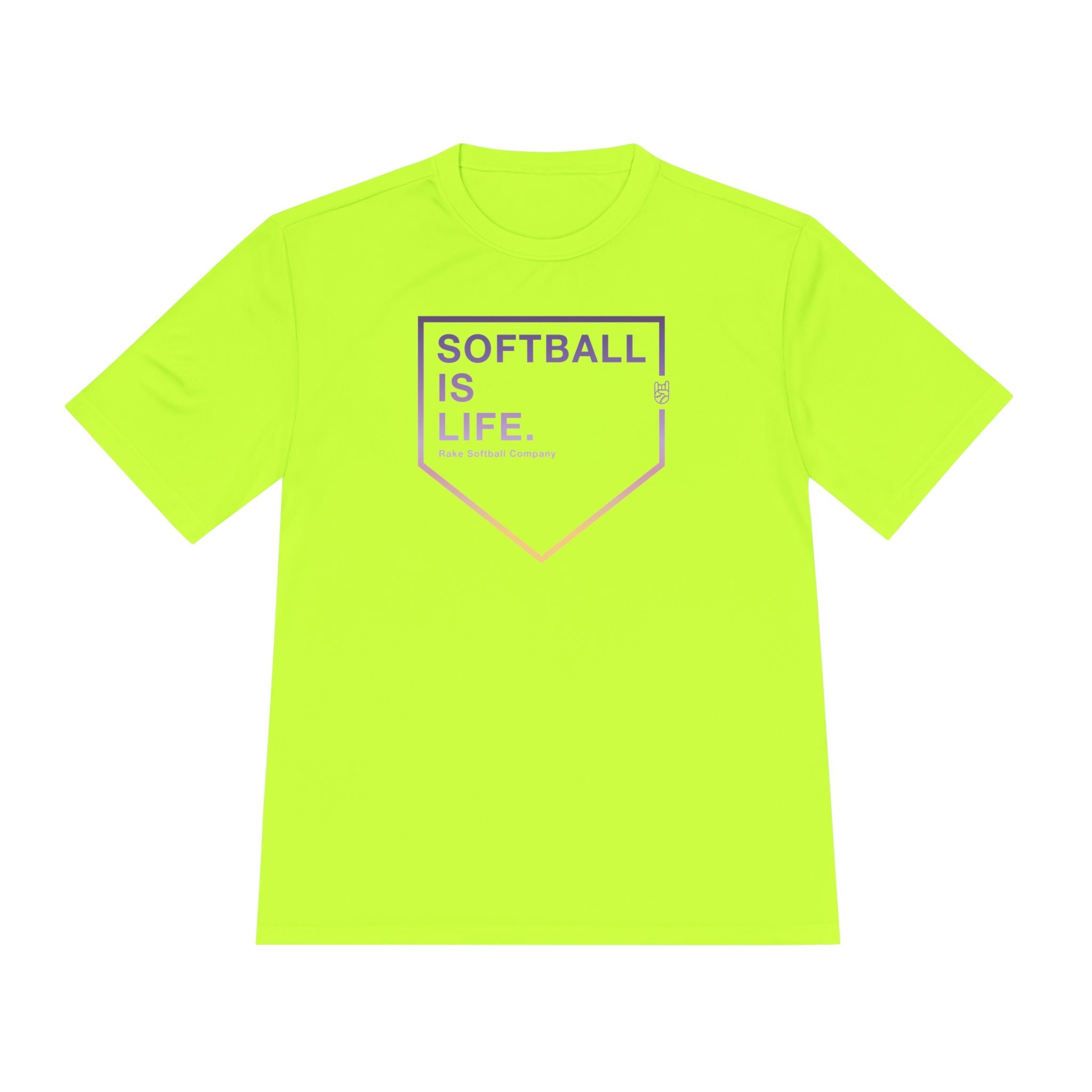 Softball Is Life Dry Fit Tee - Rake Baseball Company - RAKE BASEBALL | BASEBALL T-SHIRT | BASEBALL CLOTHING | GOOD VIBES ONLY