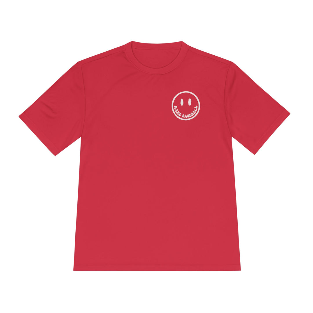 Rake Smile Dry Fit Tee - Rake Baseball Company - RAKE BASEBALL | BASEBALL T-SHIRT | BASEBALL CLOTHING | GOOD VIBES ONLY