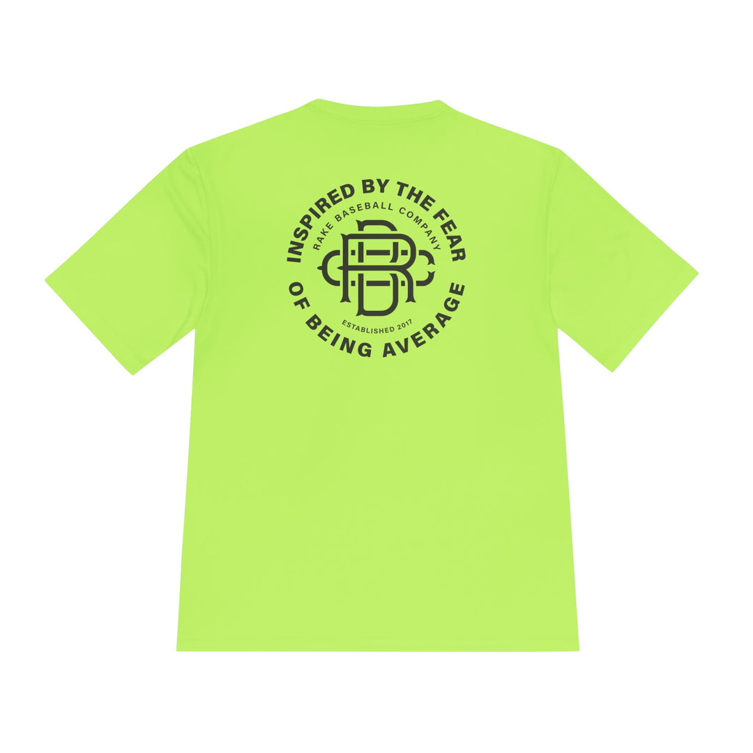 Fear of Being Average Dry Fit Tee - Rake Baseball Company - RAKE BASEBALL | BASEBALL T-SHIRT | BASEBALL CLOTHING | GOOD VIBES ONLY