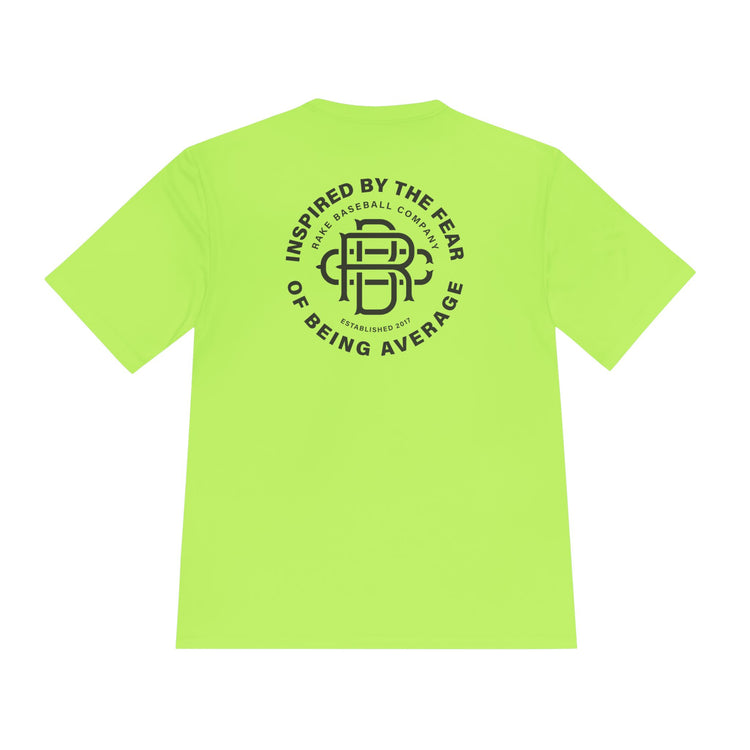 Fear of Being Average Dry Fit Tee - Rake Baseball Company - RAKE BASEBALL | BASEBALL T-SHIRT | BASEBALL CLOTHING | GOOD VIBES ONLY